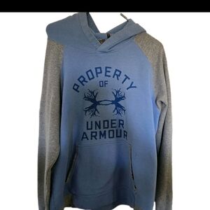 Under Armour Men's LG/G Loose Fit Hoodie Sweatshirt Blue Gray PROPERTY OF UA EUC